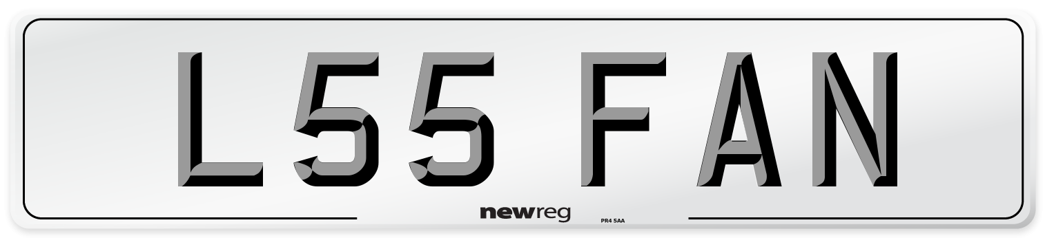 L55 FAN Number Plate from New Reg